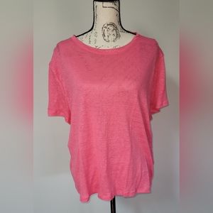 J Crew pink linen top in XXL